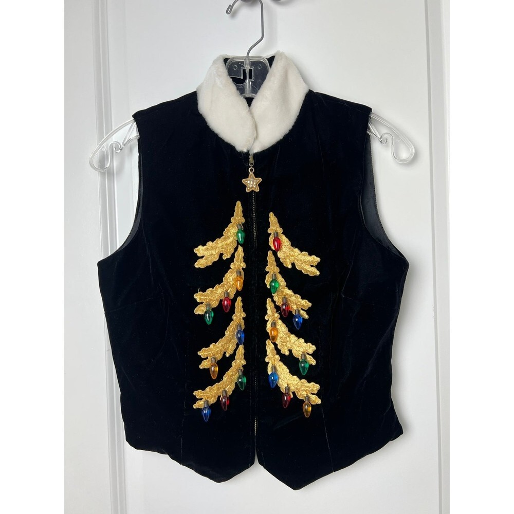 TAPP new york Santa’s  helper velvet vintage vest size small